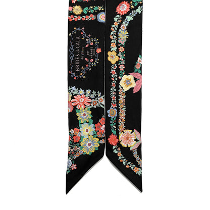 Hermes Silk Brides de Gala en Fleurs Twilly Black Multicolor White 2 of 4