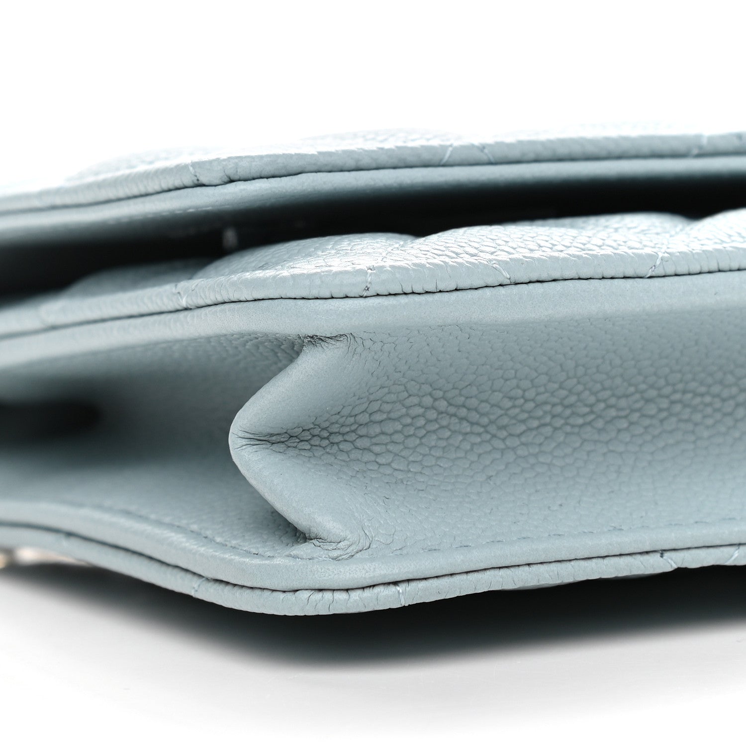 Chanel Caviar Quilted Tiny CC Wallet On Chain WOC Light Blue 9 of 10