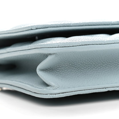 Chanel Caviar Quilted Tiny CC Wallet On Chain WOC Light Blue 9 of 10