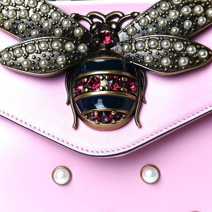 Gucci Nappa Pearl Studded Mini Queen Margaret Broadway Shoulder Bag Sugar Pink 9 of 10