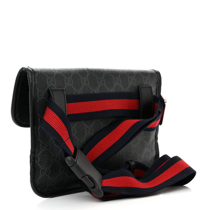 Gucci GG Supreme Monogram Web Slim Belt Bag Black Grey 3 of 11
