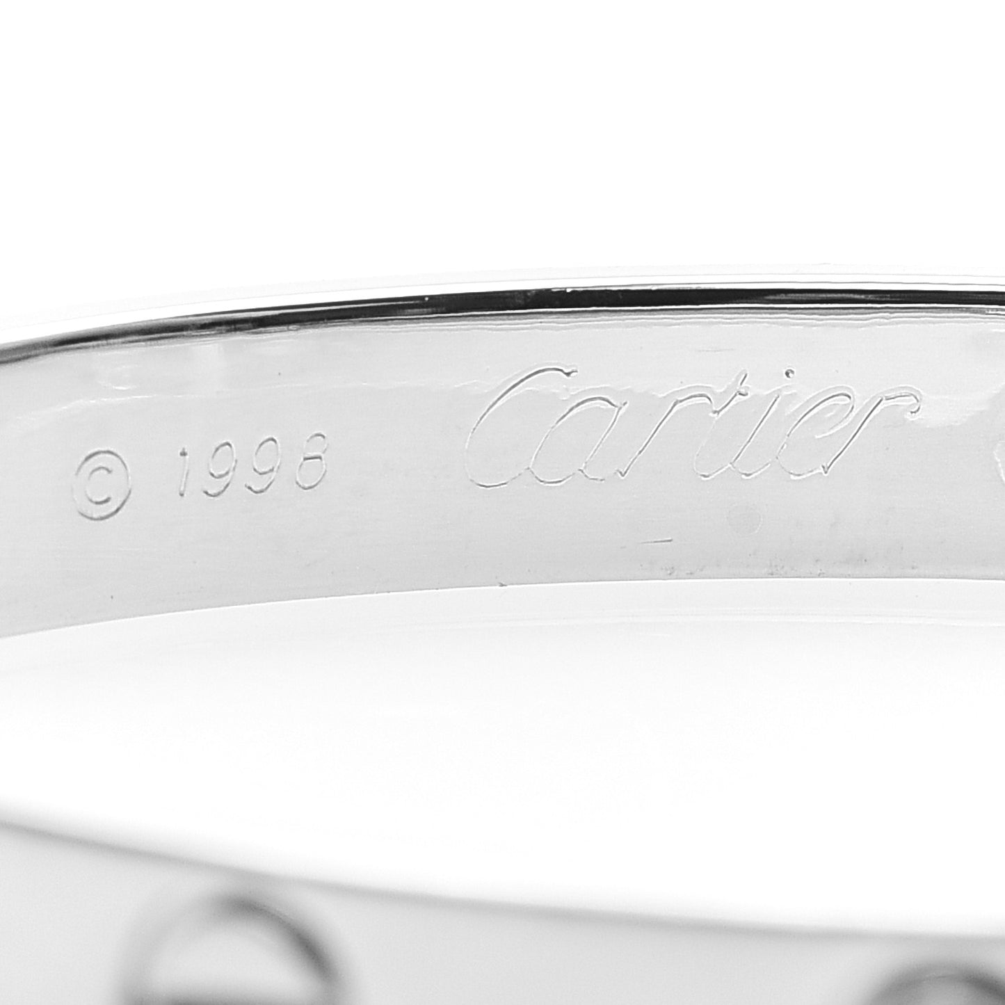 18K White Gold 6 Diamond LOVE Bracelet 16