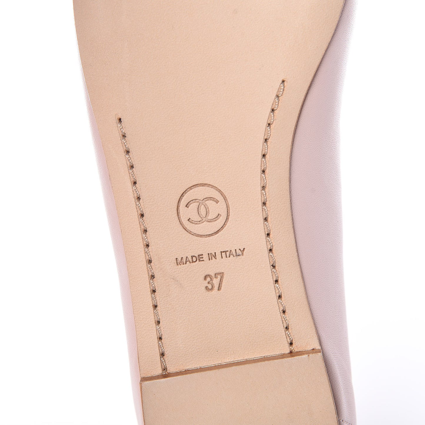 Lambskin Patent Cap Toe CC Ballerina Flats 37 Rose Clair
