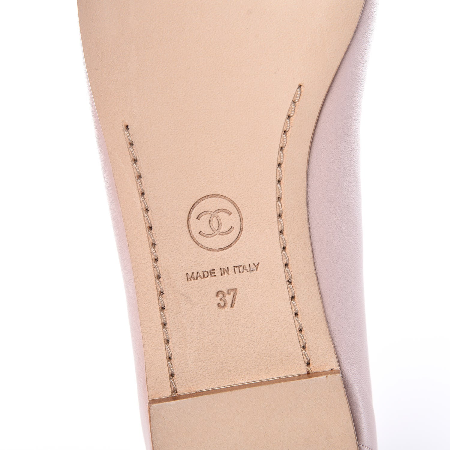 Chanel Lambskin Patent Cap Toe CC Ballerina Flats 37 Rose Clair 6 of 10