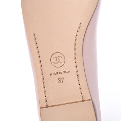 Chanel Lambskin Patent Cap Toe CC Ballerina Flats 37 Rose Clair 6 of 10