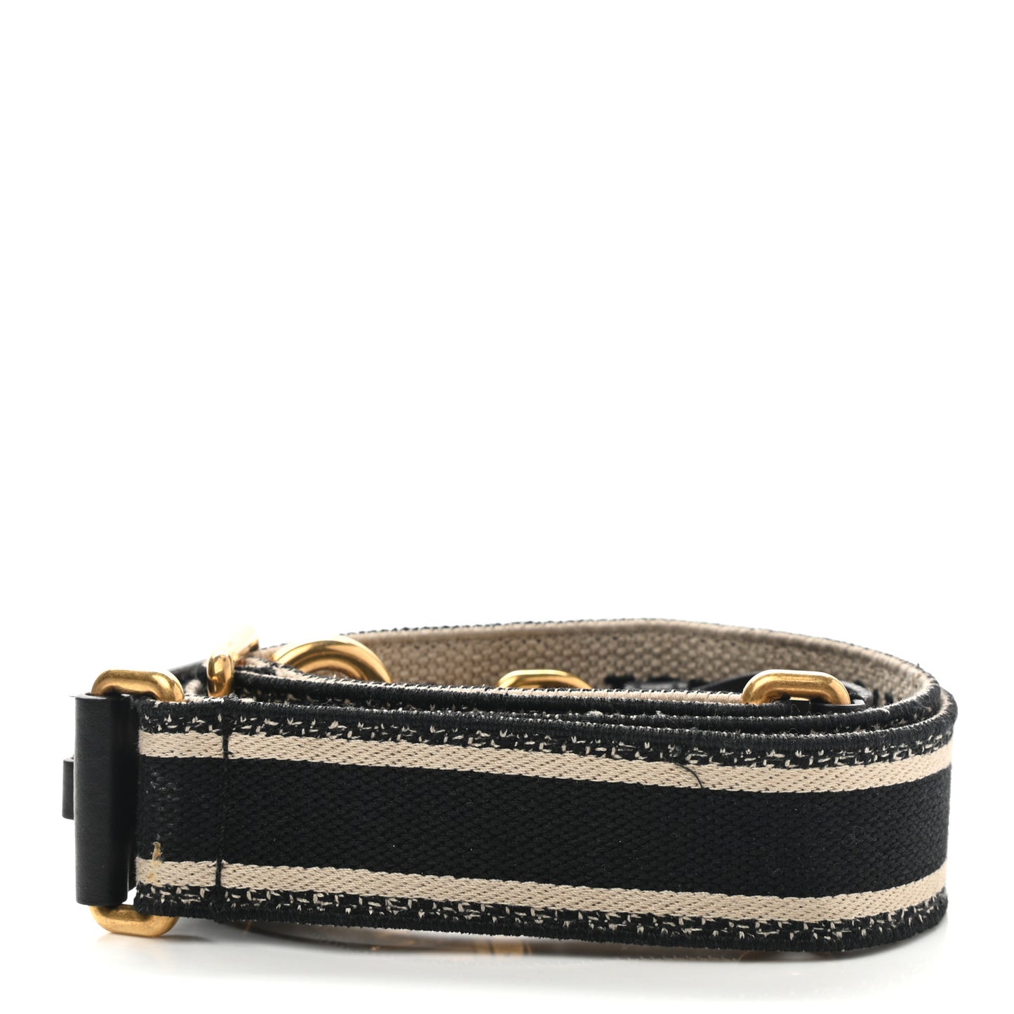 Canvas Embroidered Shoulder Strap Black
