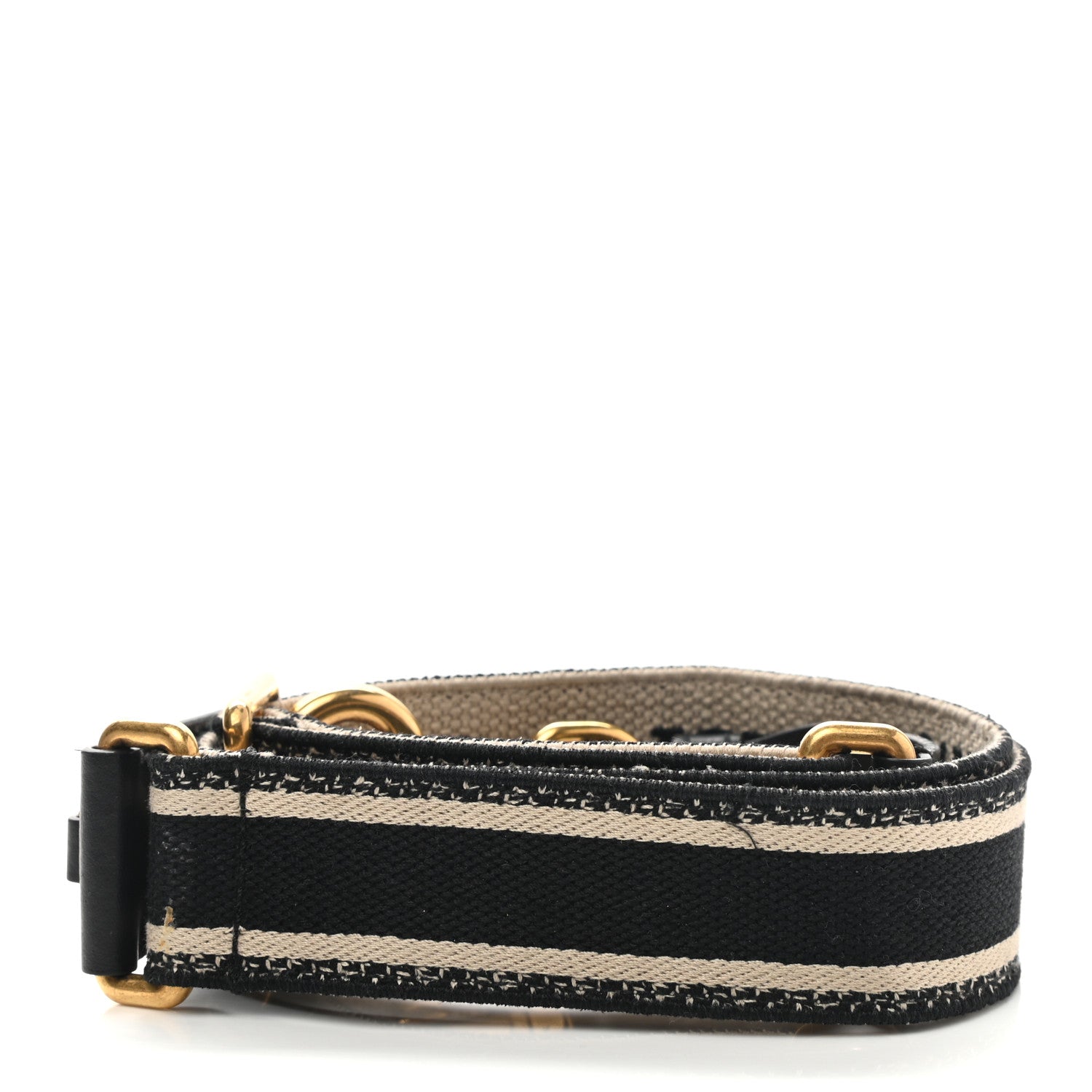 Christian Dior Canvas Embroidered Shoulder Strap Black 2 of 6