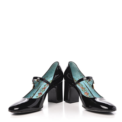 Gucci Vernice Crystal Lois Bee Mary Jane Pumps 37 Black 11 of 13