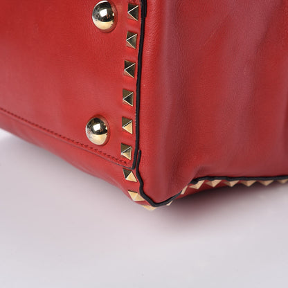 Valentino Garavani Calfskin Rockstud Top Handle Satchel Rosso Valentino 15 of 18
