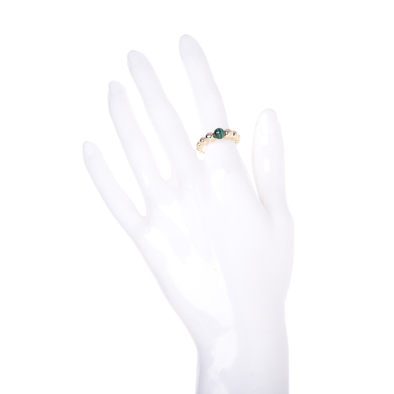 Van Cleef & Arpels 18K Yellow Gold Malachite Perlee Couleurs Ring 52 6 2 of 7