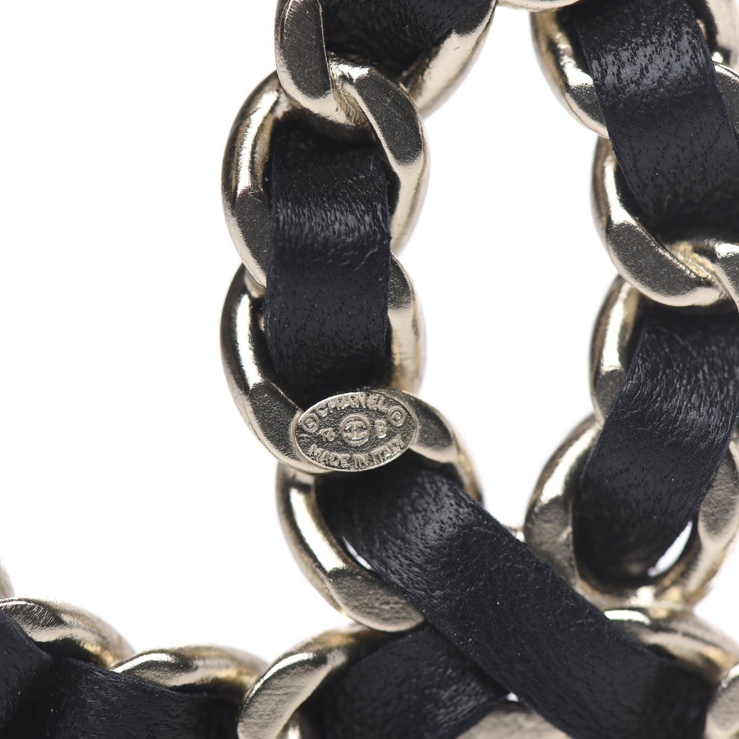 Chanel Lambskin Chain CC Brooch Black Gold 3 of 3