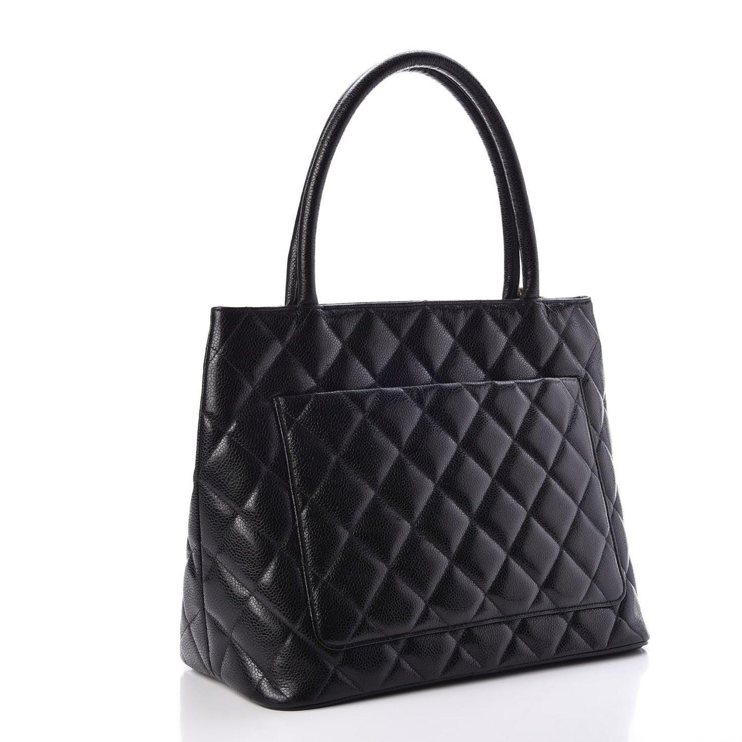 Caviar Quilted Medallion Tote Black