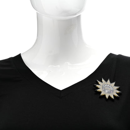 Chanel Resin Glitter CC Star Brooch Black Gold 2 of 5