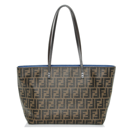 Fendi Zucca Spalmati Small Roll Tote Tobacco Blue 1 of 6