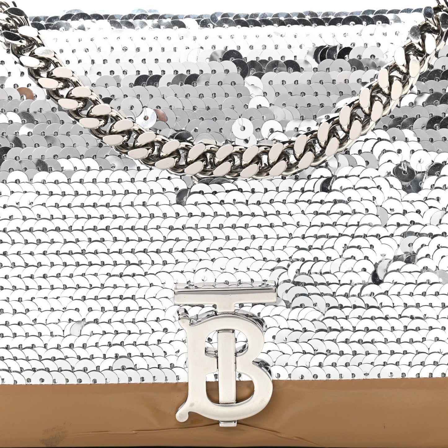 Patent Sequin Embellished Small TB Lola Bag Black