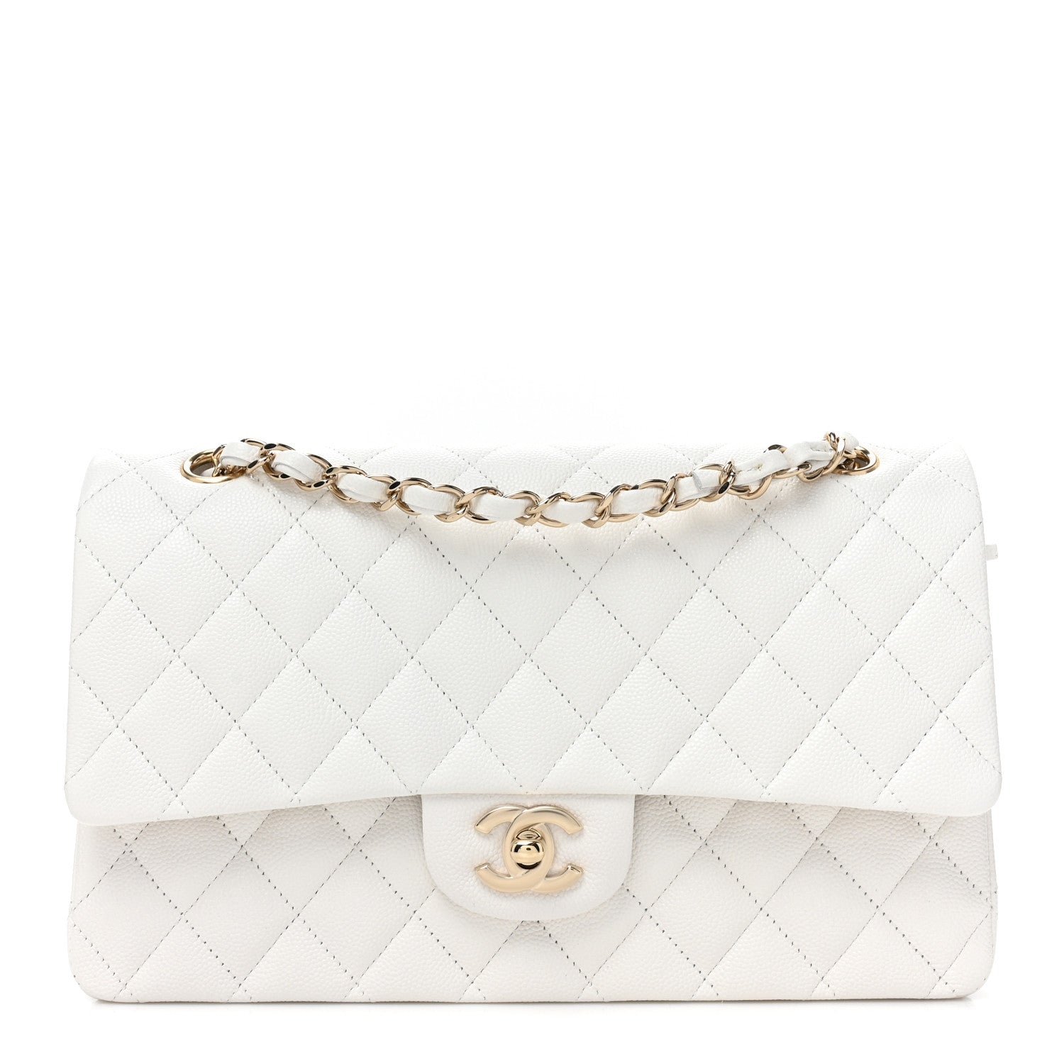 Chanel Caviar Quilted Medium Double Flap White 1 of 11