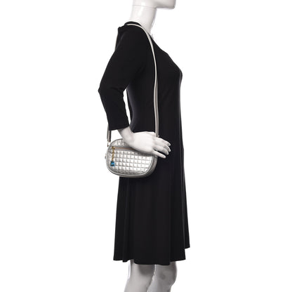 Celine Laminated Calfskin Quilted Small C Charm Bag Silver 2 of 11