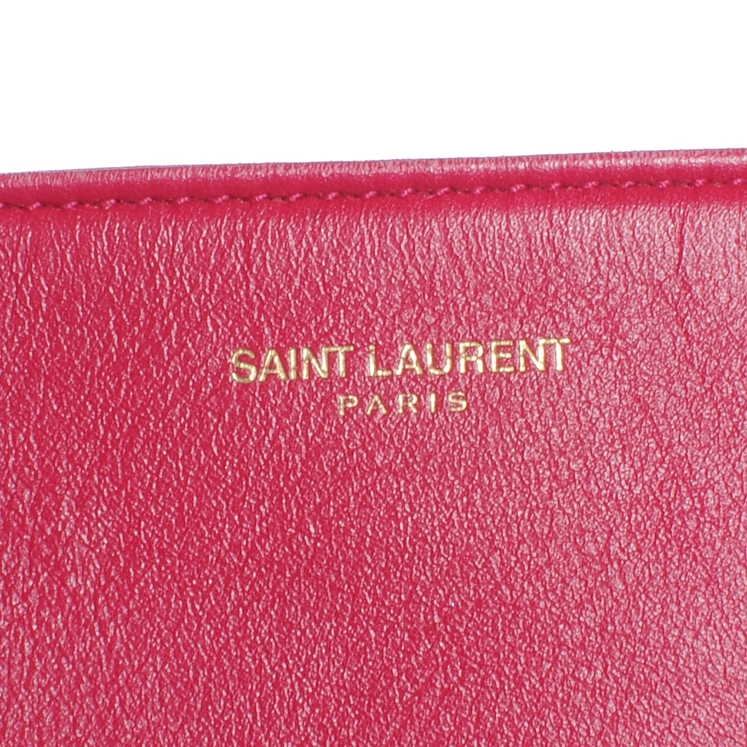 Saint Laurent Suede Leather Reversible Shopper Tote Fuchsia 4 of 6