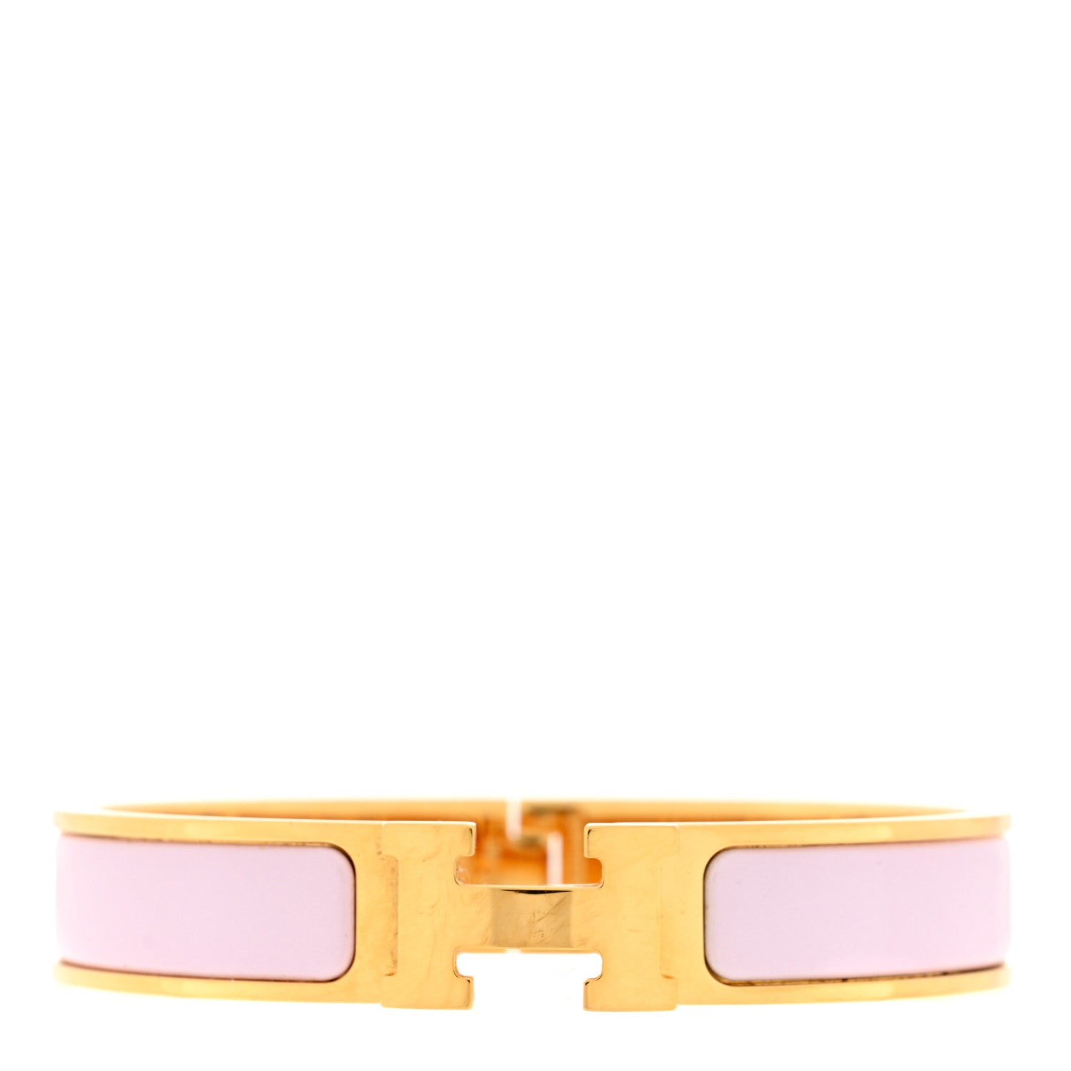 Hermes Enamel Narrow Clic Clac H Bracelet PM Rose Candeur 1 of 3
