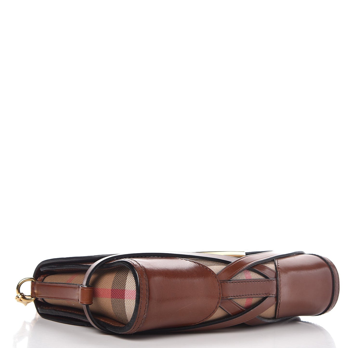 House Check Bridle Calfskin Small Abbott Crossbody Bag Tan