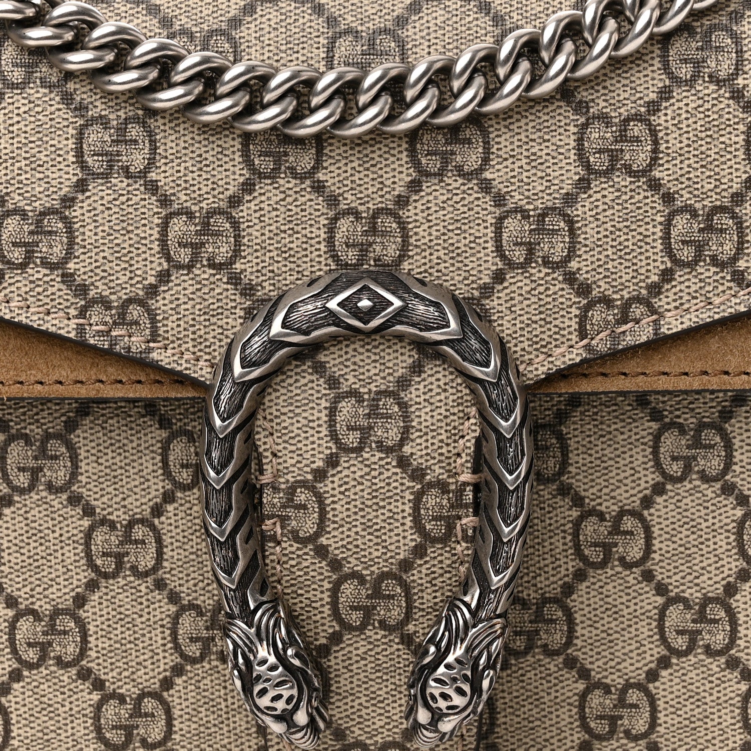 Gucci GG Supreme Monogram Small Dionysus Shoulder Bag Taupe 8 of 14
