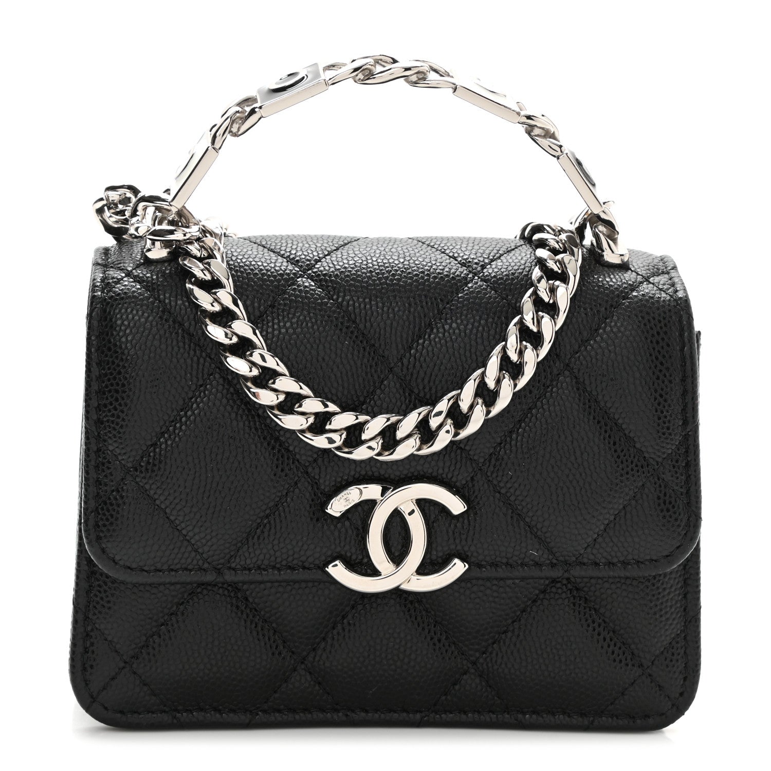 Chanel Caviar Quilted Pick Me Up Clutch With Chain Black 1 of 12