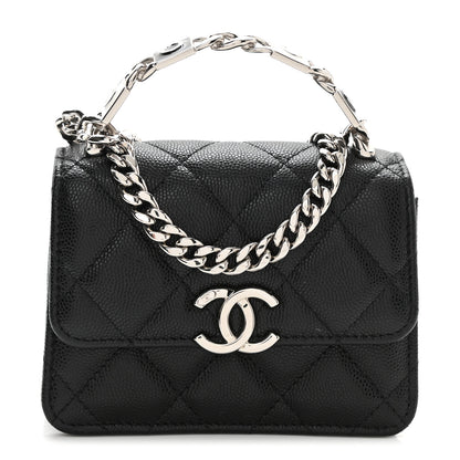 Chanel Caviar Quilted Pick Me Up Clutch With Chain Black 1 of 12