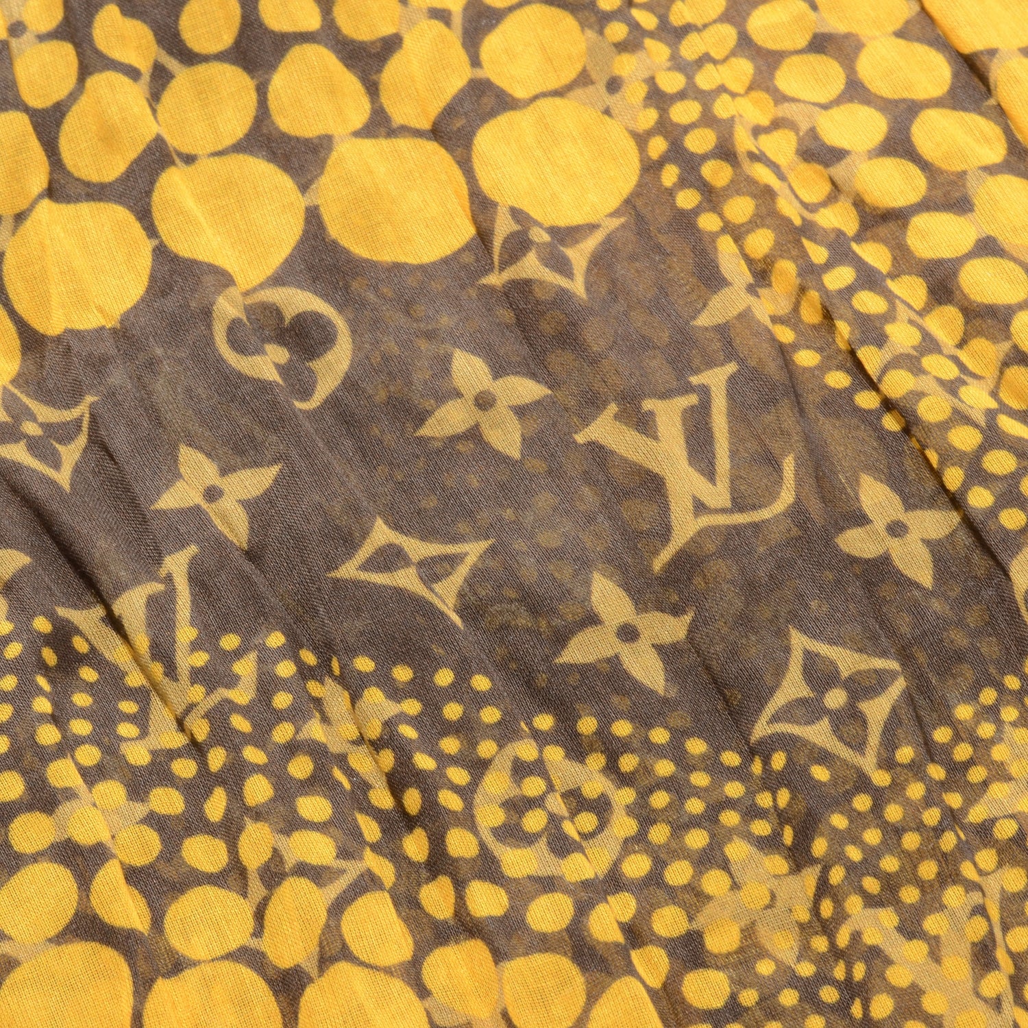 Louis Vuitton Cotton Monogram Kusama Infinity Dots Pareo Scarf Yellow 1 of 4