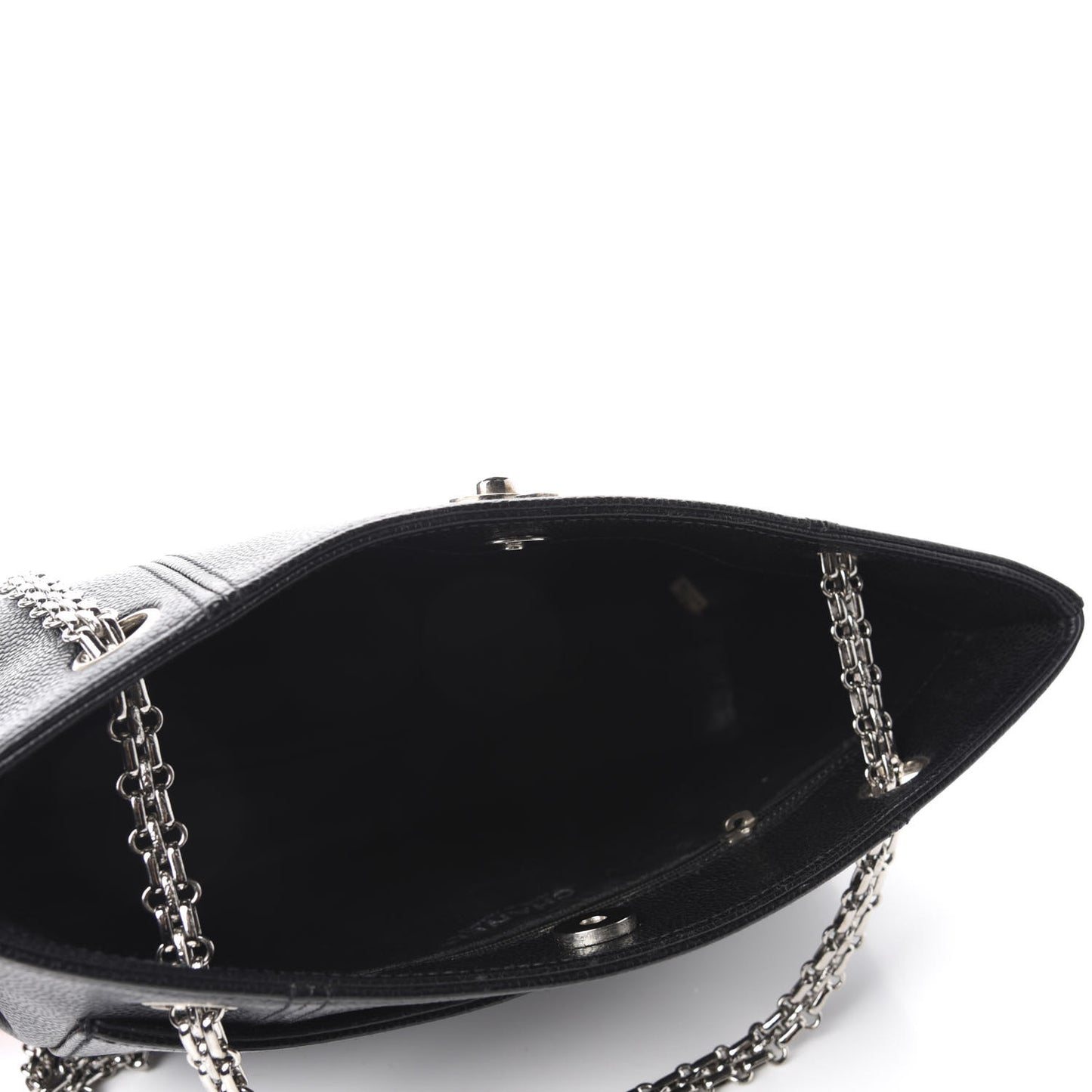 Grained Calfskin Bijoux Chain Shoulder Bag Black