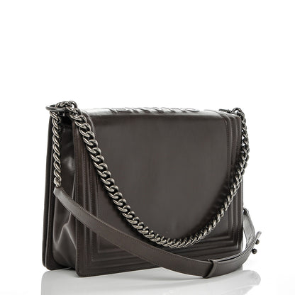 Chanel Glazed Calfskin Large Boy Flap Grey 3 of 9