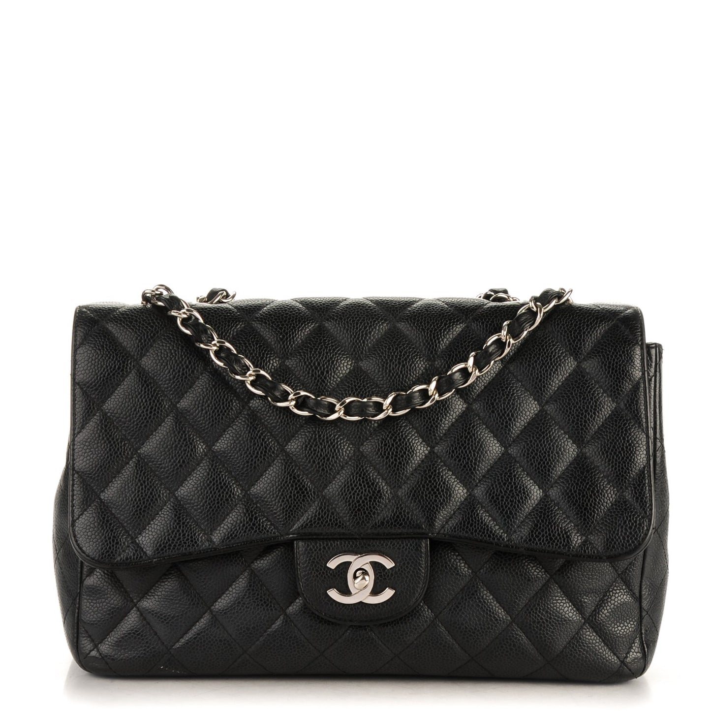Caviar Quilted Jumbo Single Flap Black