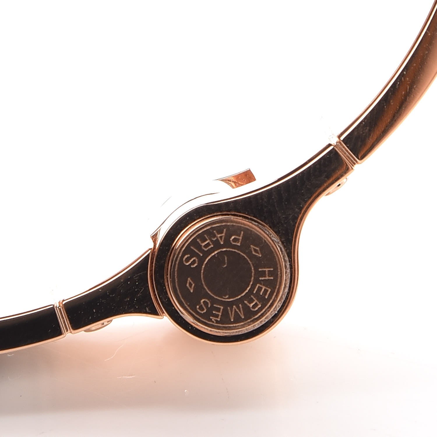 Hermes Enamel Printed Narrow Boucleries Modernes Hinged Bracelet M Black 5 of 7