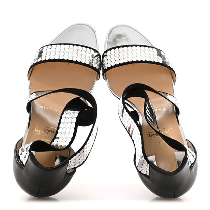 Christian Louboutin Nappa Sequin Xili 100 Disco Ball Sandal Pumps 39.5 Black 2 of 7