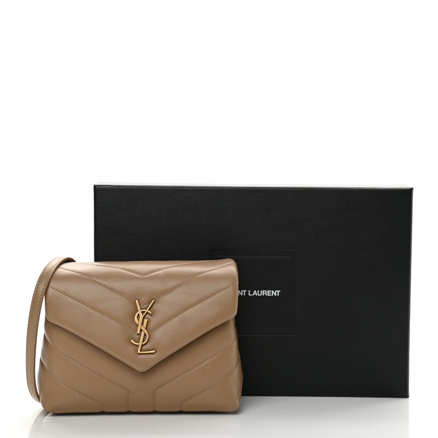 Calfskin Y Quilted Monogram Toy Loulou Crossbody Bag Dark Latte