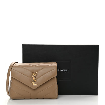 Saint Laurent Calfskin Y Quilted Monogram Toy Loulou Crossbody Bag Dark Latte 12 of 12