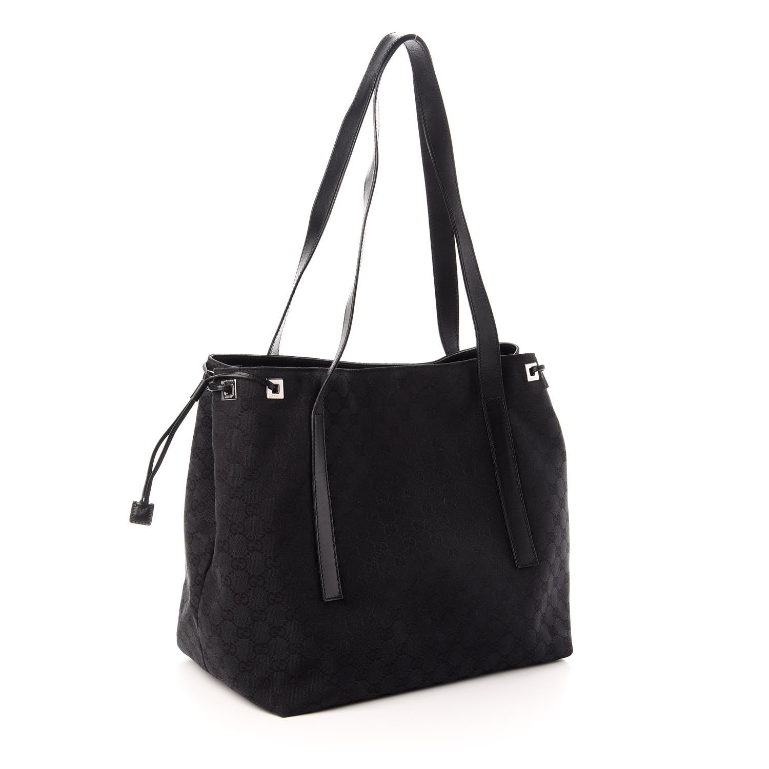 Gucci Monogram Drawstring Tote Black 3 of 9