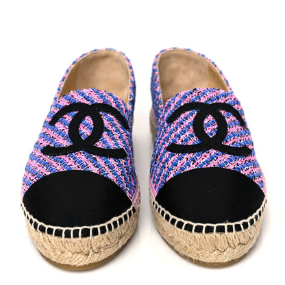 Chanel Tweed CC Espadrilles 39 Blue Pink 2 of 8