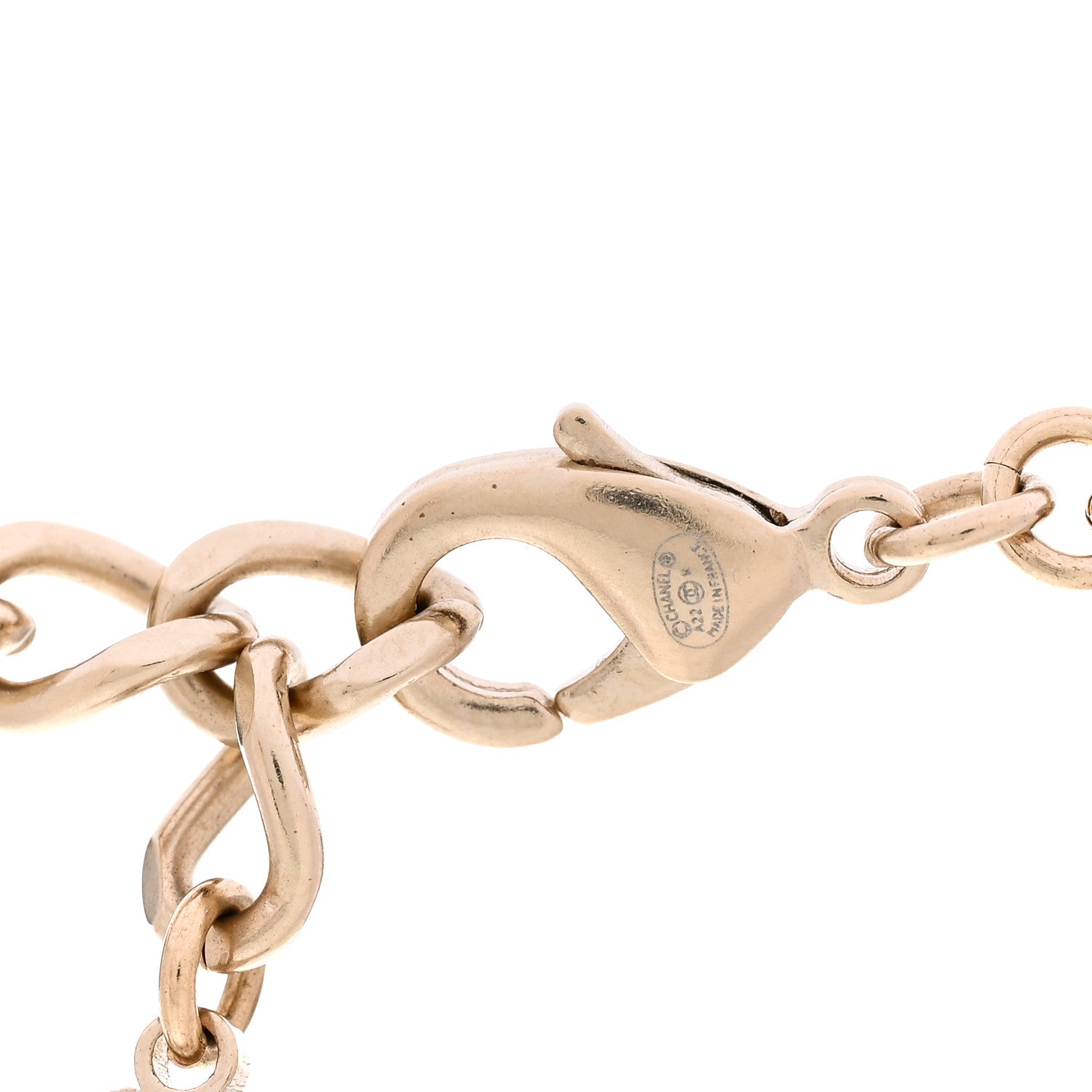 Chanel Pearl Crystal Baguette CC Short Necklace Gold 3 of 3