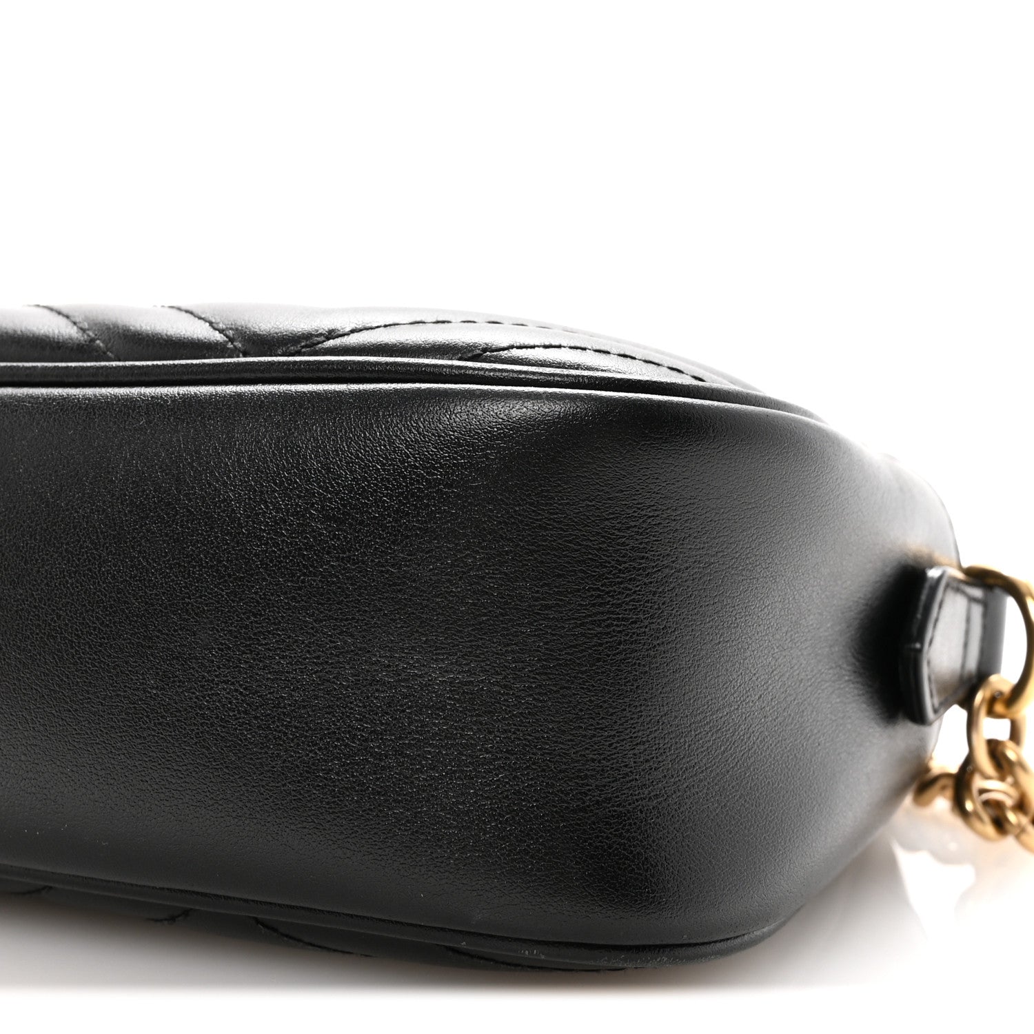 Gucci Calfskin Matelasse Small GG Marmont Chain Shoulder Bag Black 10 of 11