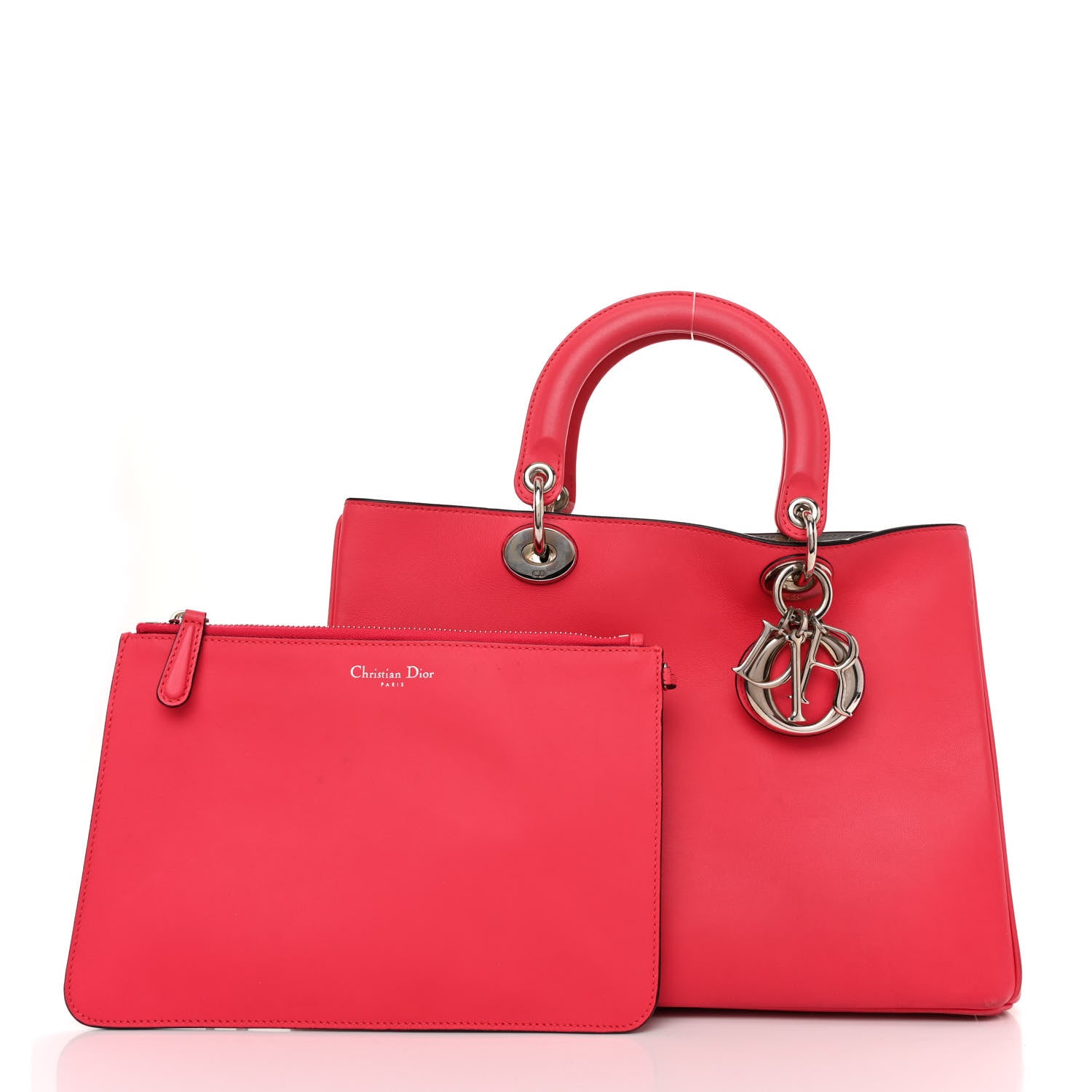 Christian Dior CHRISTIAN DIOR Smooth Calfskin Medium Diorissimo Tote Fuchsia 3 of 11
