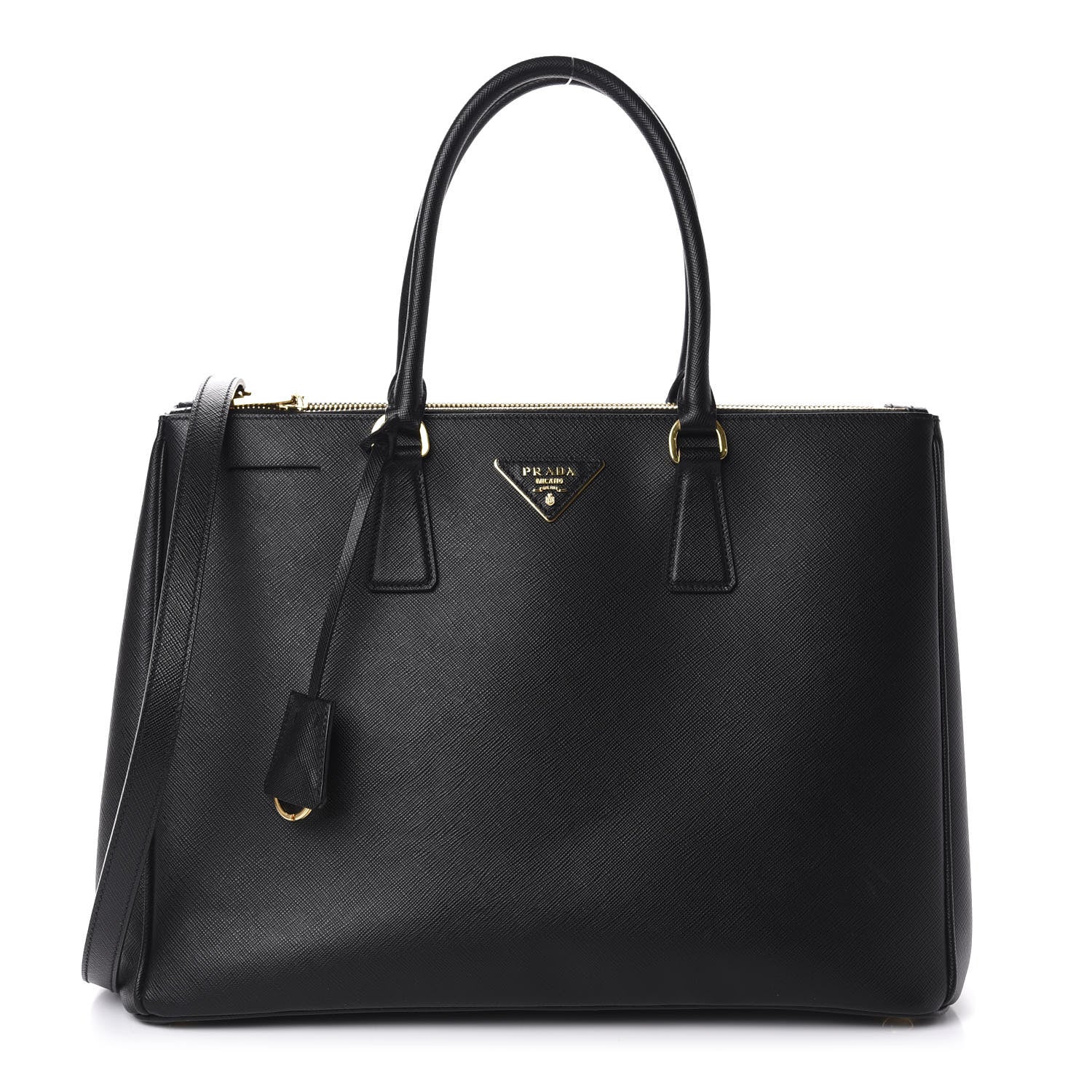 Prada Saffiano Medium Galleria Double Zip Tote Black 1 of 12