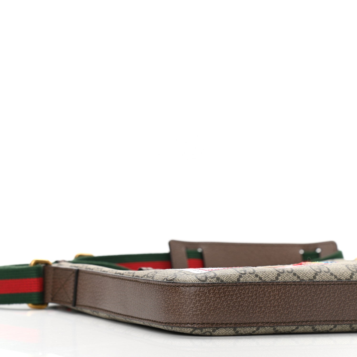 Gucci Soft GG Supreme Monogram Courrier Web Medium Flat Messenger Bag Beige New Acero Multicolor 9 of 10