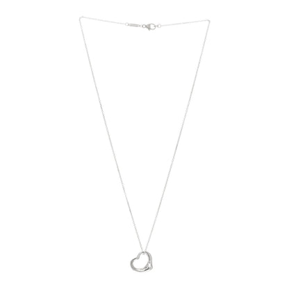 Tiffany Sterling Silver 16mm Elsa Peretti Open Heart Pendant Necklace 2 of 3