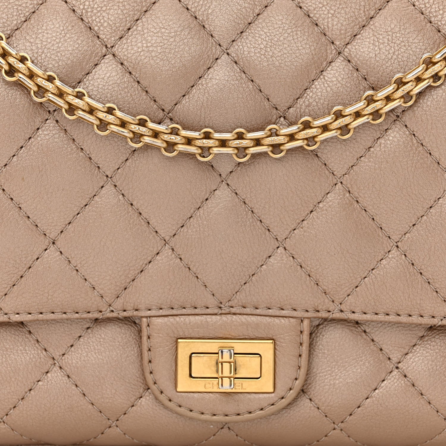 Chanel Metallic Calfskin Quilted 2.55 Reissue 226 Flap Dark Gold 8 of 12