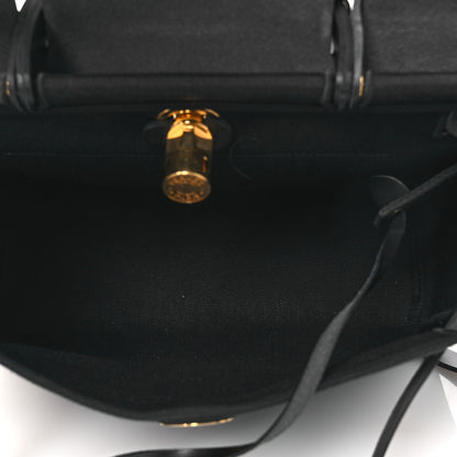 Hermes Military Toile Vache Hunter Herbag Zip Retourne 31 PM Black 6 of 13
