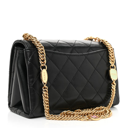Chanel Lambskin Enamel Quilted Logo Flap Black 2 of 10