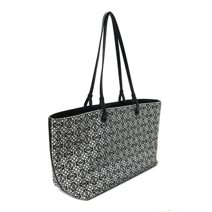 Loewe Jacquard Anagram Calfskin East West Tote Beige Black 3 of 11