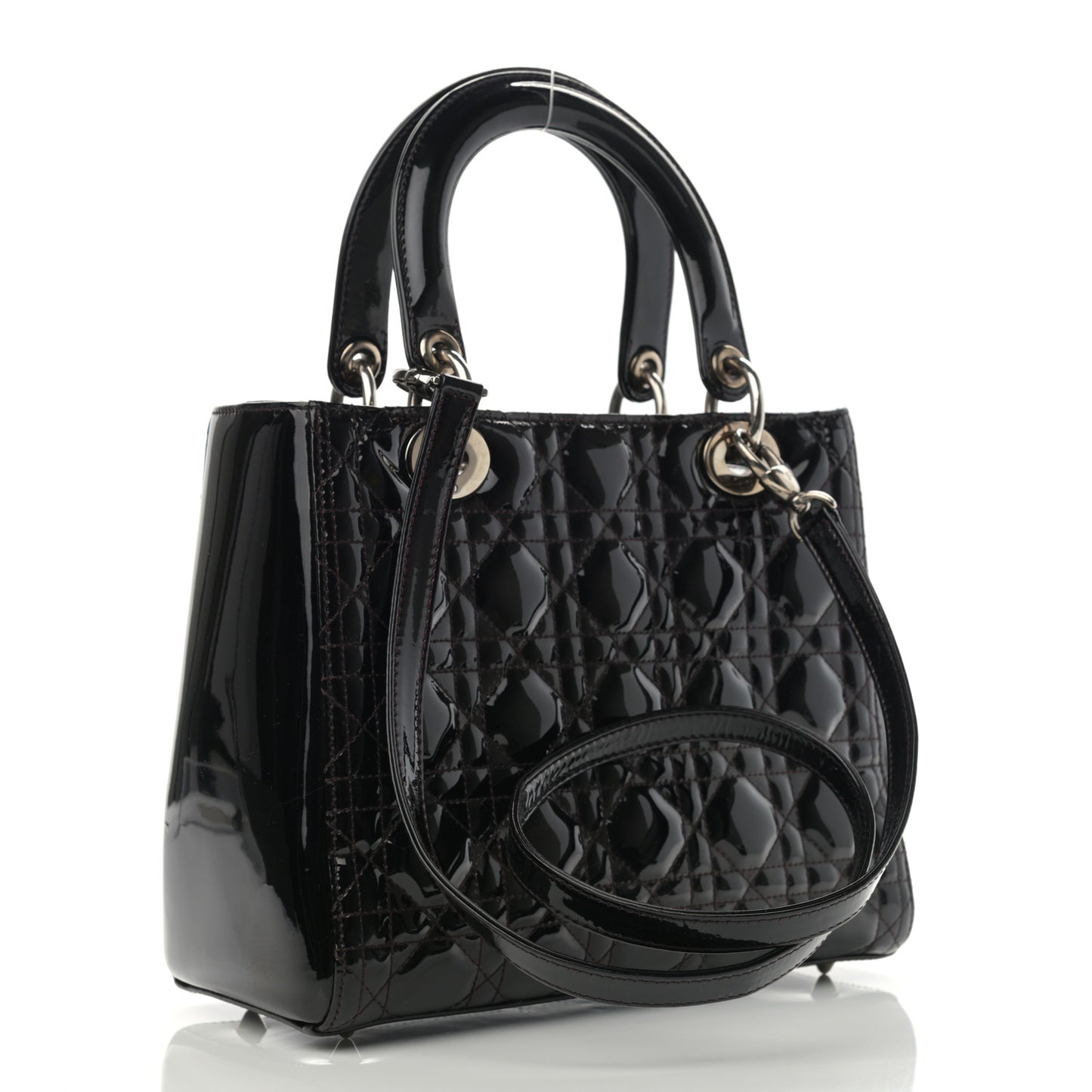 Patent Cannage Medium Lady Dior Black