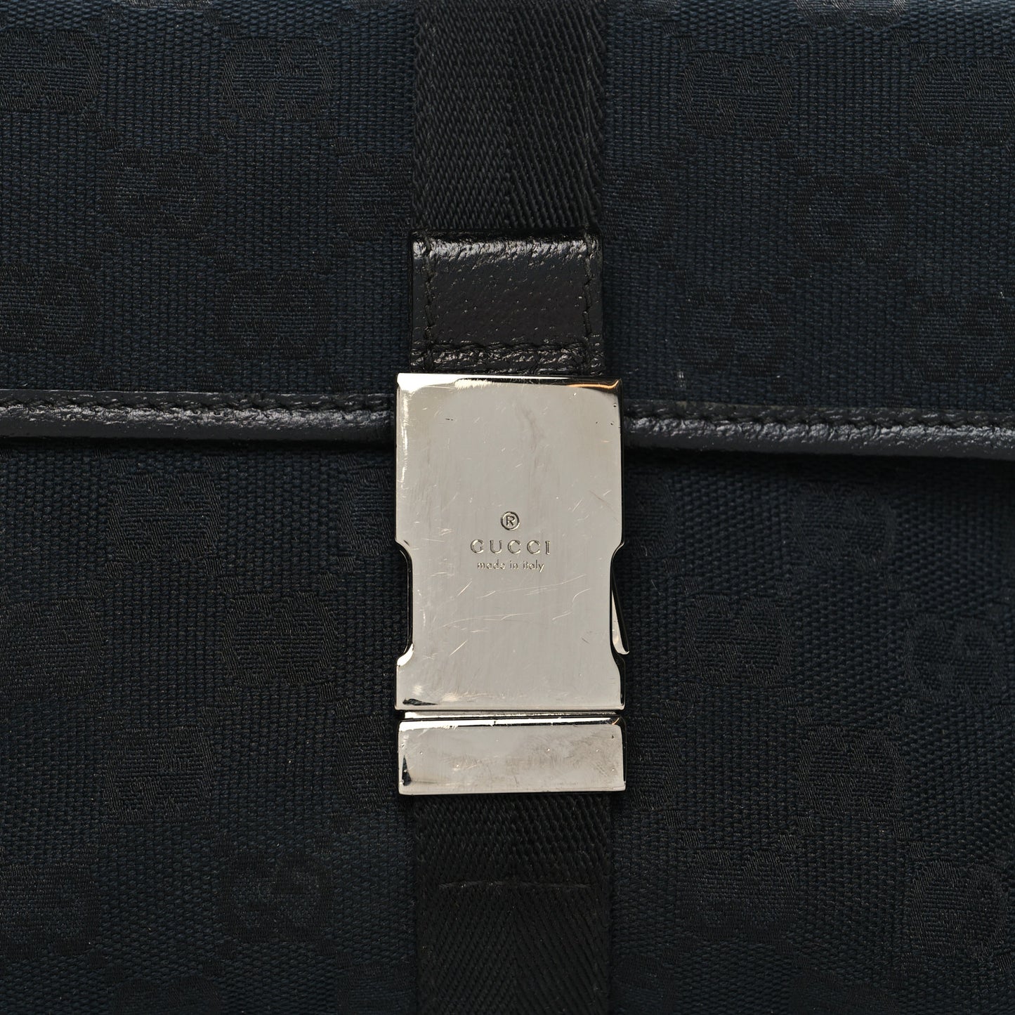 GG Monogram Web Buckle Belt Bag Black