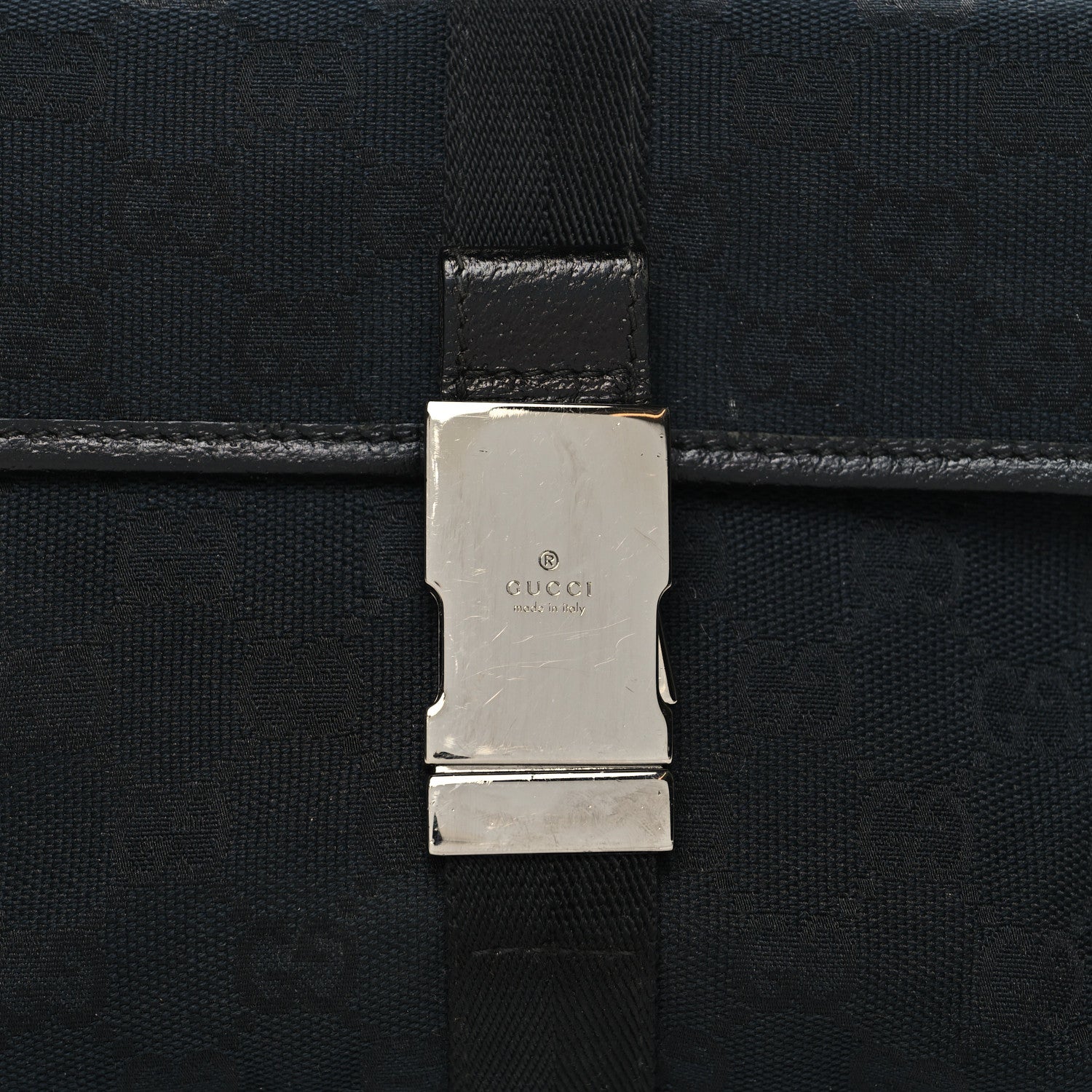 Gucci GG Monogram Web Buckle Belt Bag Black 8 of 11